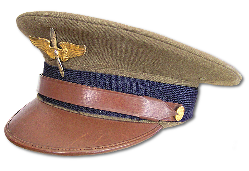 The olive-drab serge wool aviation cadet service cap specification QMC 8-5E.